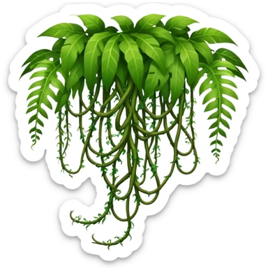 tropical jungle lianas hanging sticker