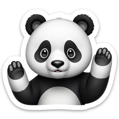 Waving panda bear sticker