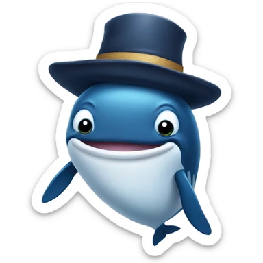 Whale with a hat sticker