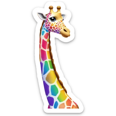 lisa frank rainbow giraffe sticker