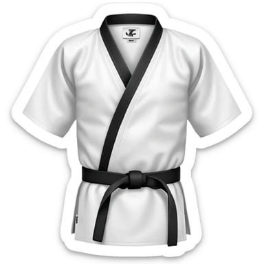 traditional karate gi white uniform with belt sticker