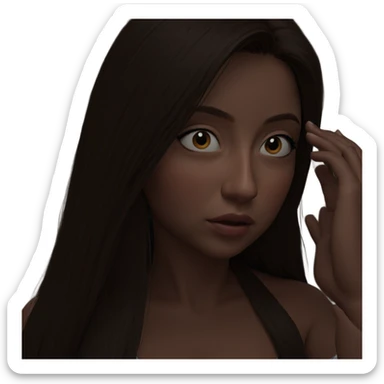 long haired girl gazing sticker