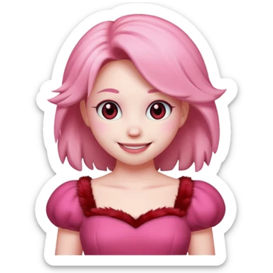 Amy Rose from Sonic, emoji style, normal facial expression sticker
