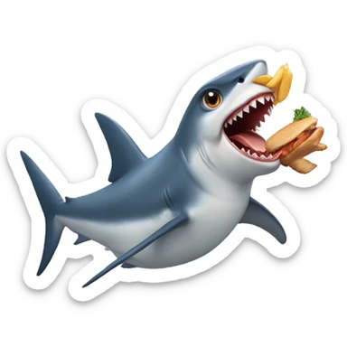 shark swallow chicken sticker
