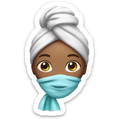 girlwith her hair wrapped up in a towel sticker