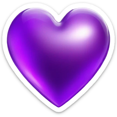 Shiny glass violet heart  sticker