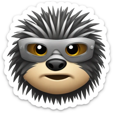 Cute Porcupine wearing a bandit mask  sticker