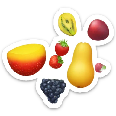 fruit basket with cherry strawberry pineapple blueberry mango grape kiwi & watermelon  sticker