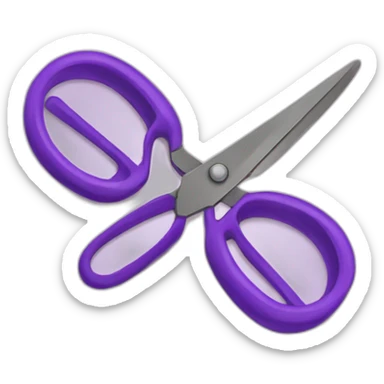 Scissors with purple handles sticker