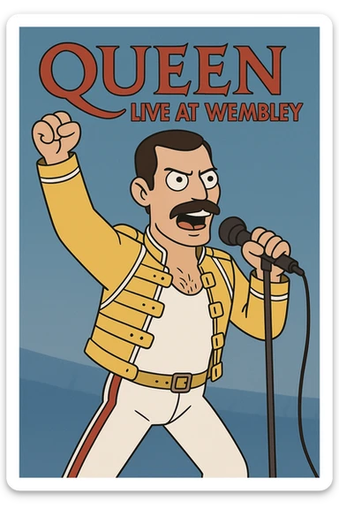  queen live at wembley the people  Freddie Mercury sticker