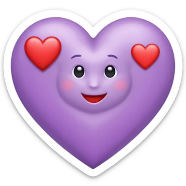 un corazon rojo CON LA LETRA F EN EL CENTRO DE COLOR LILA sticker