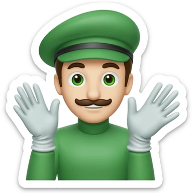 Luigi white gloves sticker