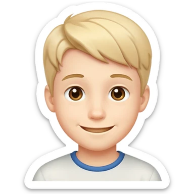 a cute boy with a smile sticker