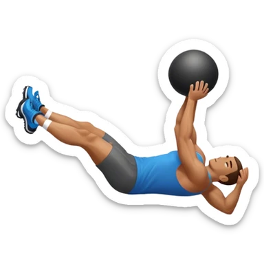man laying down bicycle-crunches exercise sticker