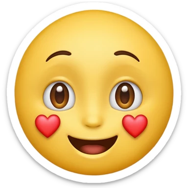 The classic yellow face emoji but he’s friending for something sticker