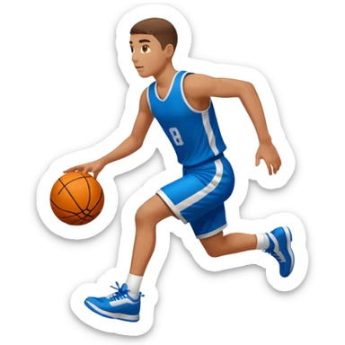 Basketball player running and dribbling the ball, sideways sticker