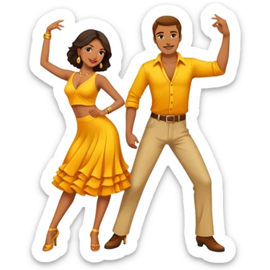 a man and a woman salsa dancing together sticker