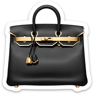 hermes birkin matte black color bag sticker