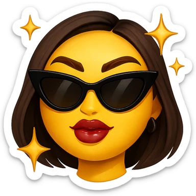 slay emoji, confident and glamorous, stylish, no background sticker