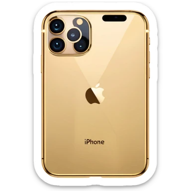 Gold border iPhone 16 Pro Max with no notch frontview sticker