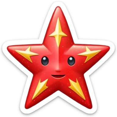 red star glitter spance sticker