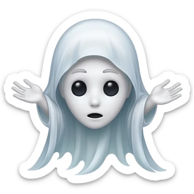 ghost with 3 hairs sticker