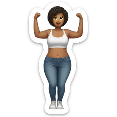 Full body Curvy girl lifts her scirt sticker