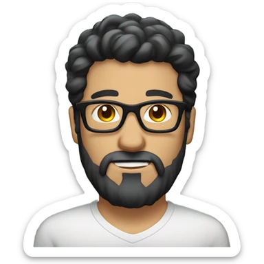 groom with dark hair a scruffy beard and metal frame glasses p skin sticker