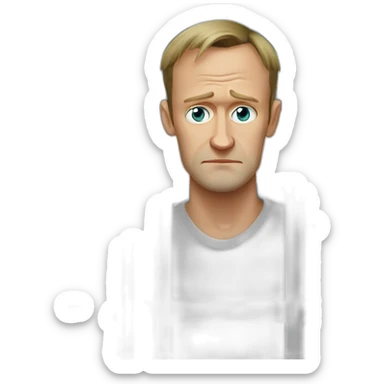 sad navalny in jail sticker