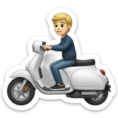 White Boy on a scooter sticker