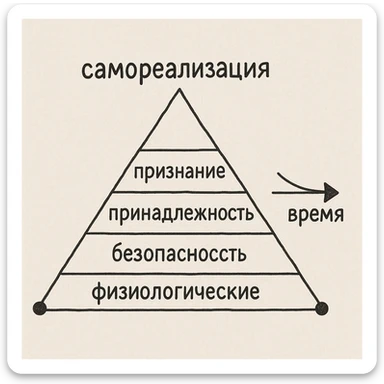 Modify the pyramid to have a triangular base. Adjust the arrow from 'время' to point inward into the drawing. Reduce the size of the spheres at each corner by half. sticker