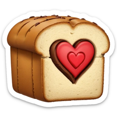 make a bread and then make a chocolate and between them make a heart sticker