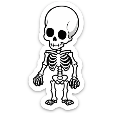 skeleton cartoonish sticker sticker