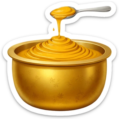 Turmeric paste in a golden metal bowl sticker