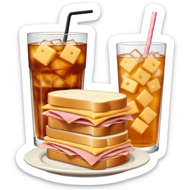 sandwiche and drink sticker
