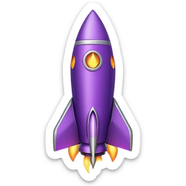 purple rocket purple flame sticker