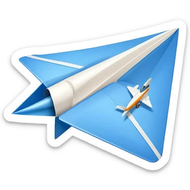 Paper airplane with trail  sticker