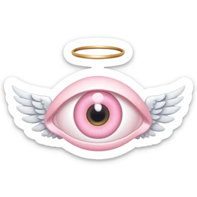 Light pink eye with angel wings sticker