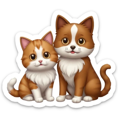 cat and dog sticker