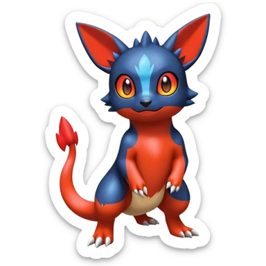 Cute Shiny Guilmon-Quilava-Umbreon-Fakémon-hybrid-creature (full body)  sticker