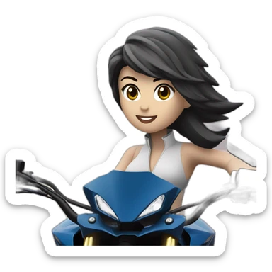 Woman moto yamaha MT07 bleu sticker