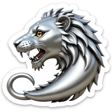 Silver Elder Scrolls Online Lion eating its tail Ouroboro sticker