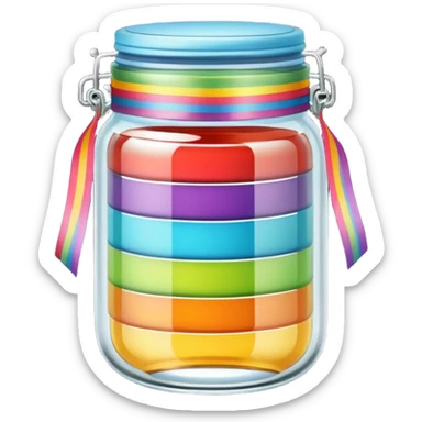 Rainbow Layered Jar	SRetro Ribbon Jar sticker