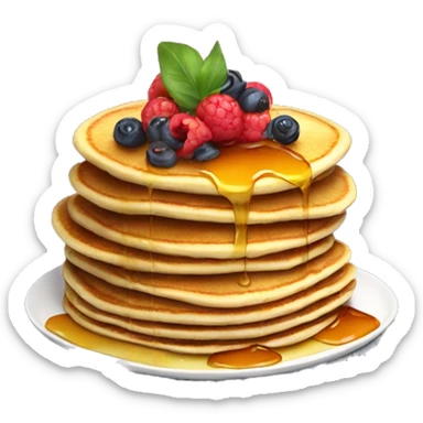 pancakes with honey decorated with berries on a plate sticker