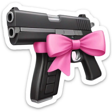 gun with pink bow  sticker