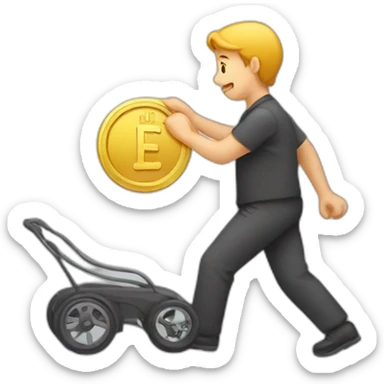 Person pushing a coin sticker