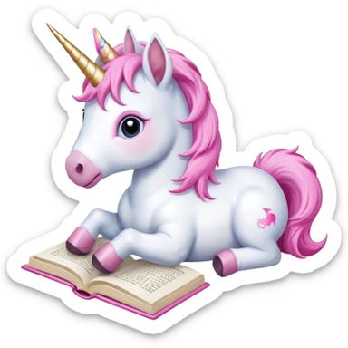 Unicorns read book
A baby unicorn lying on its belly, flipping pages with its hoof.













 sticker