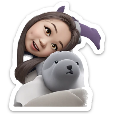 realistic portrait of girl sticker