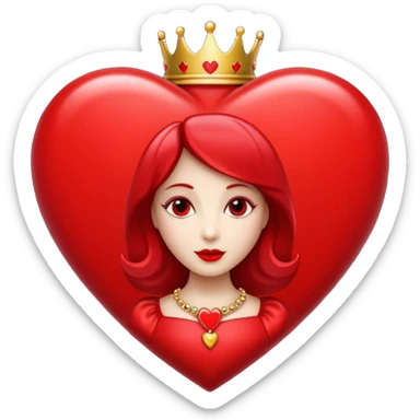 Coração que remeta a rainha de copas ou uma guilhotina com coração sticker