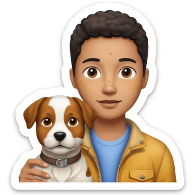 Hyperpigmentation mixed with a dog sticker